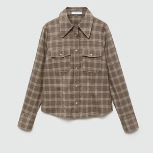 Mango Check Overshirt with Pockets